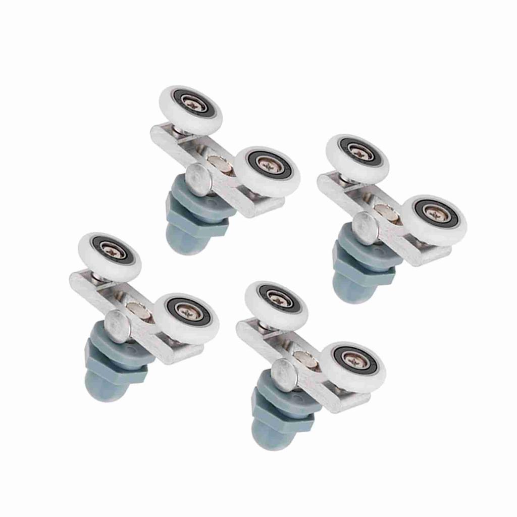 4 шт. прочная двойная раздвижная роликовая дверная дорожка для ванной стеклянная дверь (25мм)