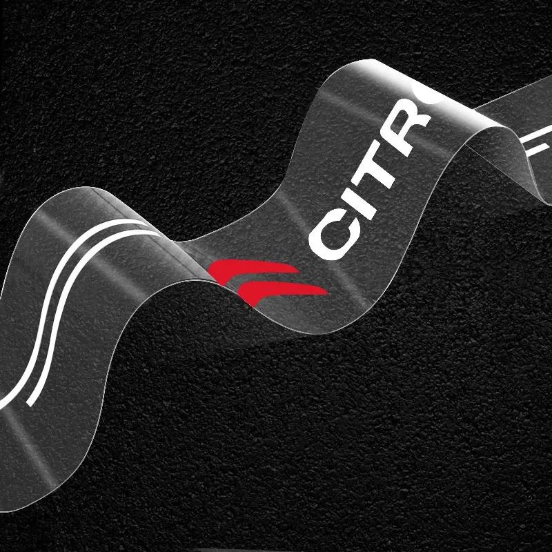 4 шт. Прозрачная декоративная наклейка-значок для защиты порога автомобиля для Citroen ELYSEE DS5 DS5LS C4L DS3 DS4 DS6 C1 C2 C3 C4 C5 C6