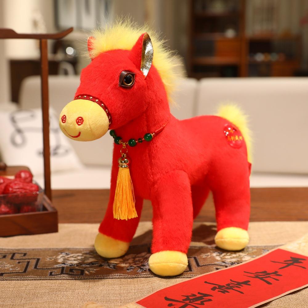 Long Mane Standing Foal Plush Doll Fluffy Tail Cartoon Horse Stuffed Toy Pony Plush Toys Kids Gift