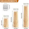 Pack of 4 Wooden Furniture Feet, Sofa Feet, 15 Cm Conical Replacement Table Legs, Furniture Legs with Mounting Plates & Screws for Sofa, Cabinet