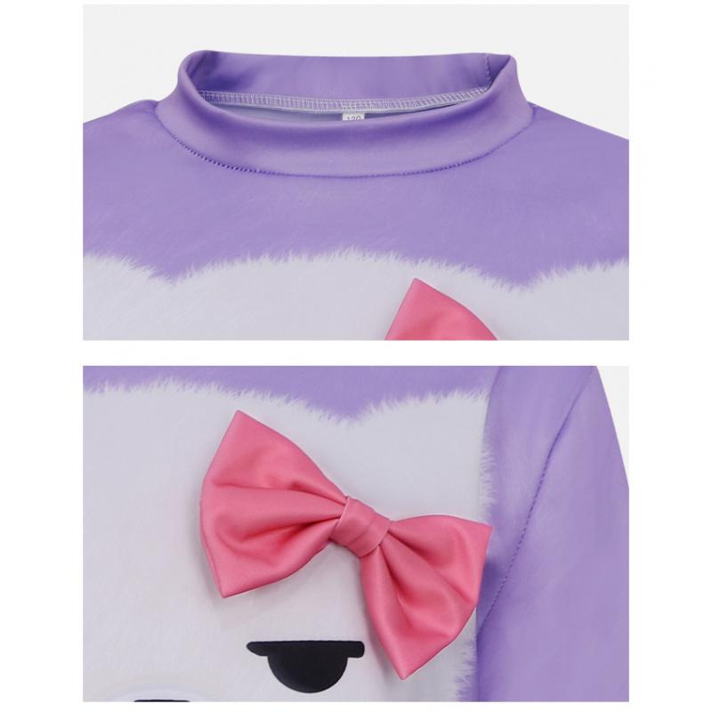 C2 Пижама Команда Истребителей Демонов K-POP Выступление Косплей Карнавальный Костюм Мира Фиолетовый Медведь Толстовка