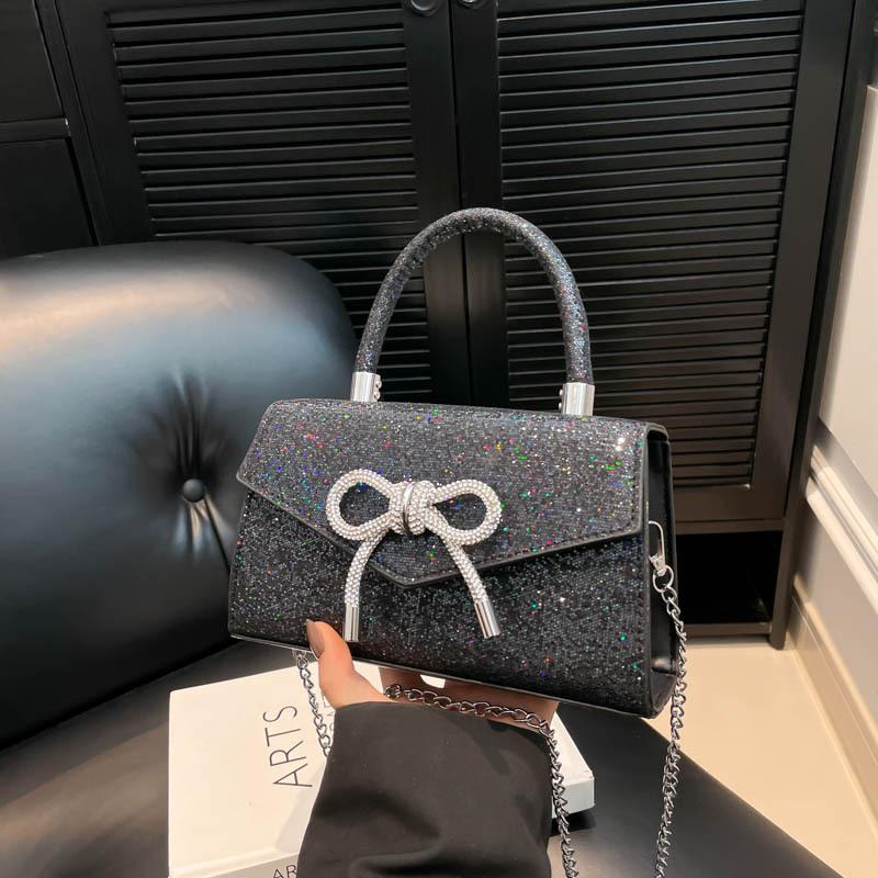 Модная и простая сумочка с бантом в стиле 2025 года, летняя новая сумка через плечо в иностранном стиле, маленькая квадратная сумка