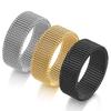 2025 Fashion New Mens Modern Stainless Steel Mesh Band Ring 8mm Wide For Men Women Retro Zircon Gift Wholesale Size 6-13