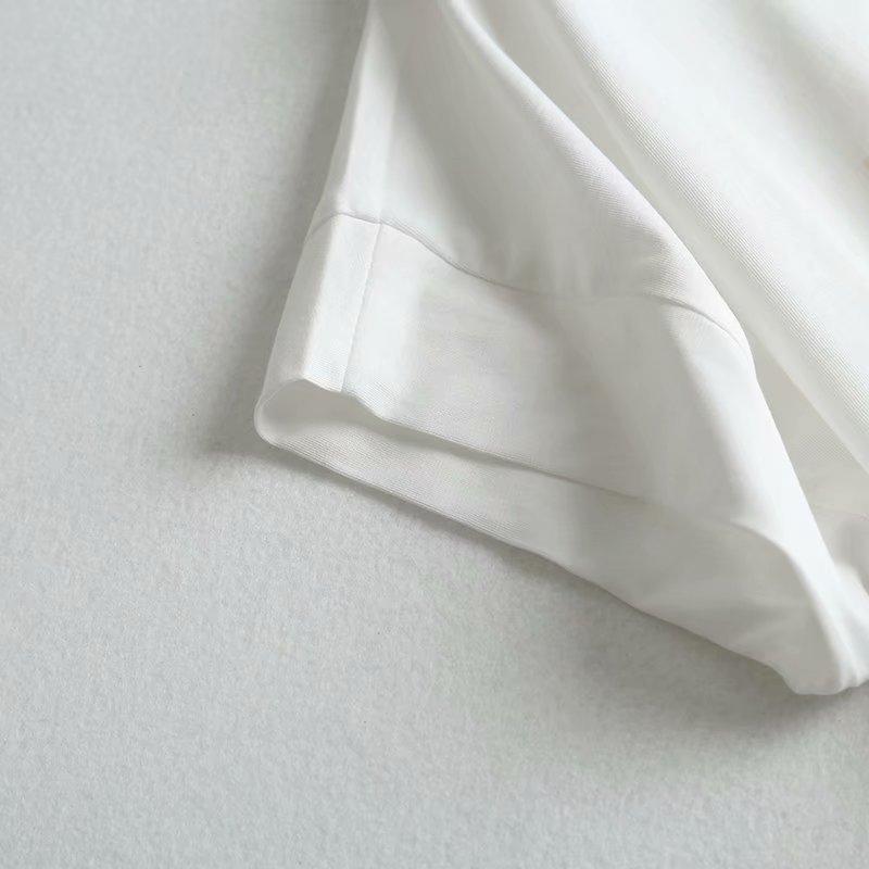 Футболка Уличная одежда Топ для женщин с принтом Белая хлопковая футболка с круглым вырезом с коротким рукавом Свободная