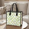 Cute Floral Lemon Printed Casual Tote Bag for Daily Shopping Outdoor Commute Large Capacity Handbag