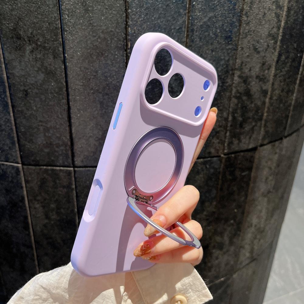 Для Magsafe 360° Вращающийся Жидкий Силикон Магнитный Держатель Чехол Для iPhone 17 16 15 14 Pro MAX Беспроводная Зарядка Невидимый Держатель Чехол