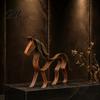 Artistic Study Room Ornament Vintage Metal Horse Figurine, Handcrafted Rustic Sculpture Art Statue, Sophisticated Living Decor Modern Desktop for Home