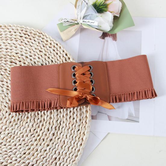 Корсетный пояс для женщин, завязывающийся на шнуровке, широкий эластичный пояс Waspie для платьев, аксессуар для костюма пирата на Хэллоуин