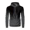 Spring Fall Men Sport Hoodie 3D Contrast Color Printing Drawstring Hooded Long Sleeves Elastic Cuff Hem Outdoor Fitness Baseball Hoodie