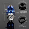 Universal Aluminum 0-140 Psi Adjustable Fuel Pressure Regulator+Gauge+Hose Kits