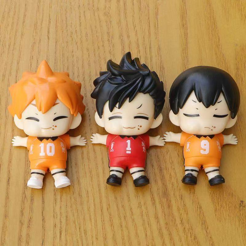 8 шт. Haikyu!! Аниме Милая Фигурка Кенма Козуме Ойкава Тоору Поза Сна Фигурка Украшение Игрушки Модель Кукла Детский Подарок