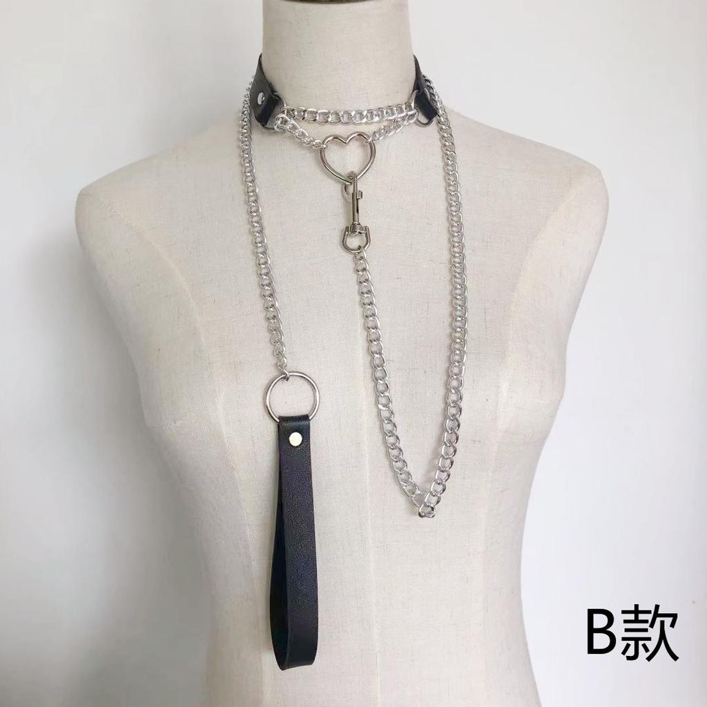 Модное панк-готическое винтажное ожерелье с кожаным воротником, готическое сердце, подвески