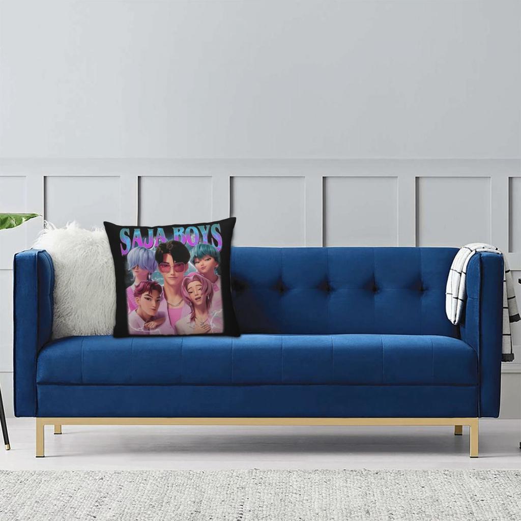 Kpop Охотники на демонов Saja Boys Наволочка Принт Полиэстер Наволочка-подушка Подарок Наволочка для подушки Домашний Квадратный 40X40 см