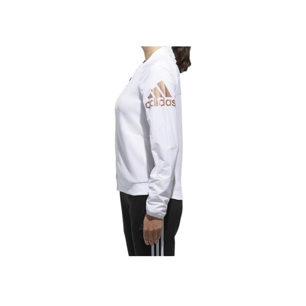 Adidas Logo Print Casual Sports Jacket Unisex Jackets White DN3167
