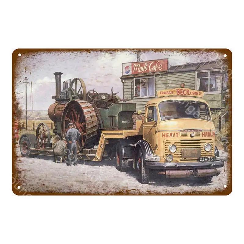 Heavy Duty Trucks Car Metal Signs Farmall Farming Farm Tractors Poster Vintage Wall Painting Plaque Pub Garage Club Decor YJ003