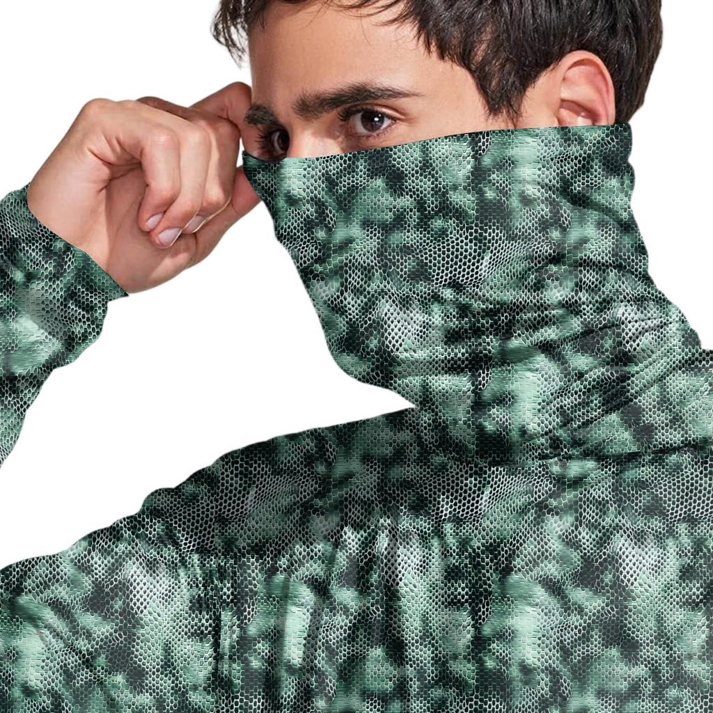 Мужская рубашка с защитой от солнца UPF50+, быстросохнущая рубашка с длинным рукавом, рубашка для бега, тренировок, рыбалки