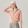 Zhaojun Women's Cable-Knit Cashmere Zipper Cardigan
