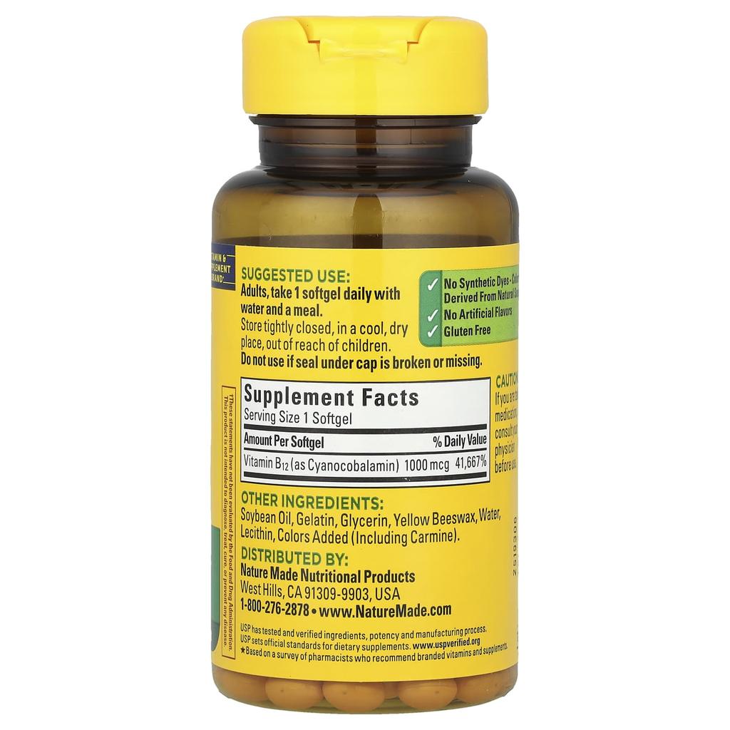Vitamin B12, 1,000Mcg, 90 Softgels