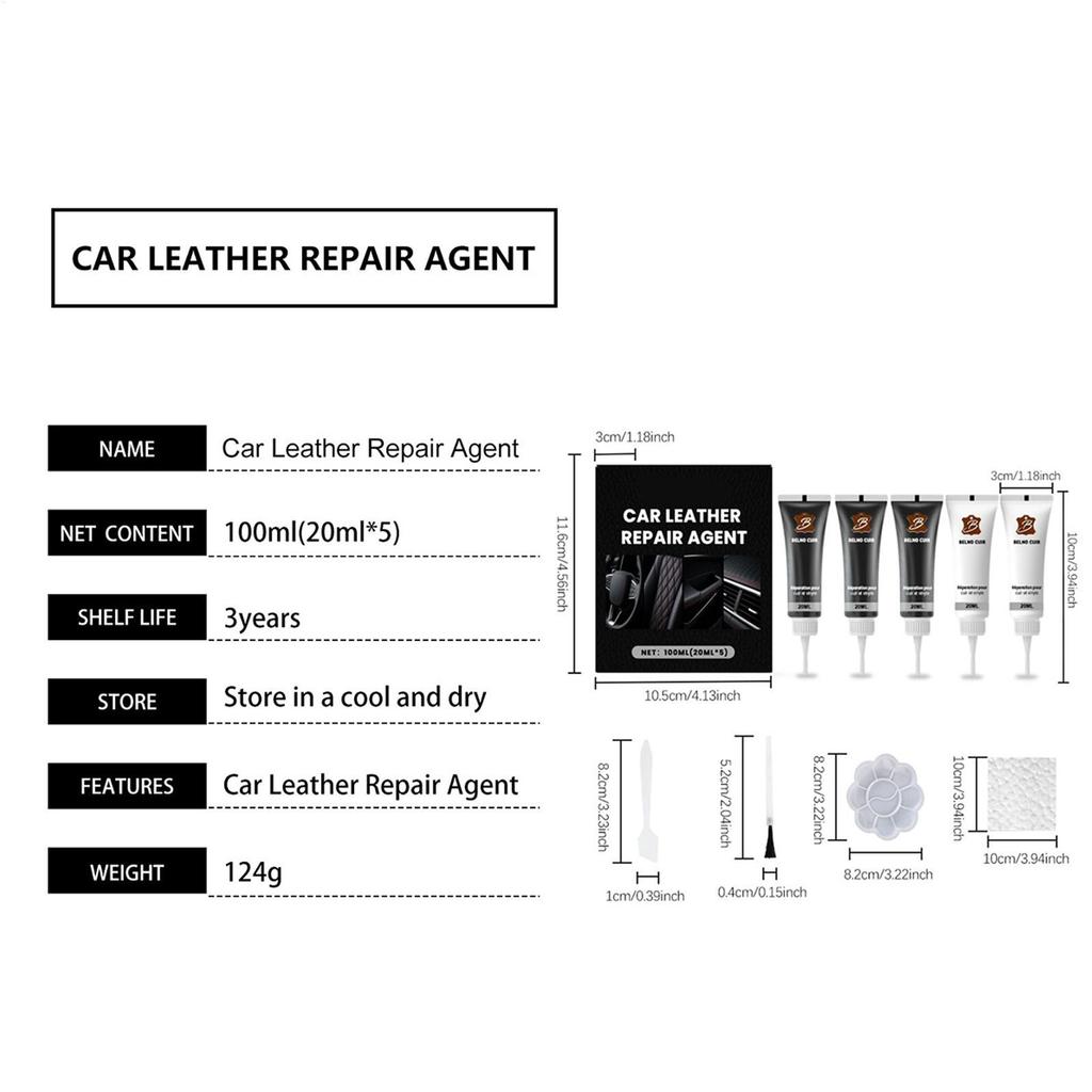 NewLeather Repair Kit Steering Wheel Refurbishment Car Interior Upholstery Color Repair Paste For Handbag Shoe Saddle Couch Boot