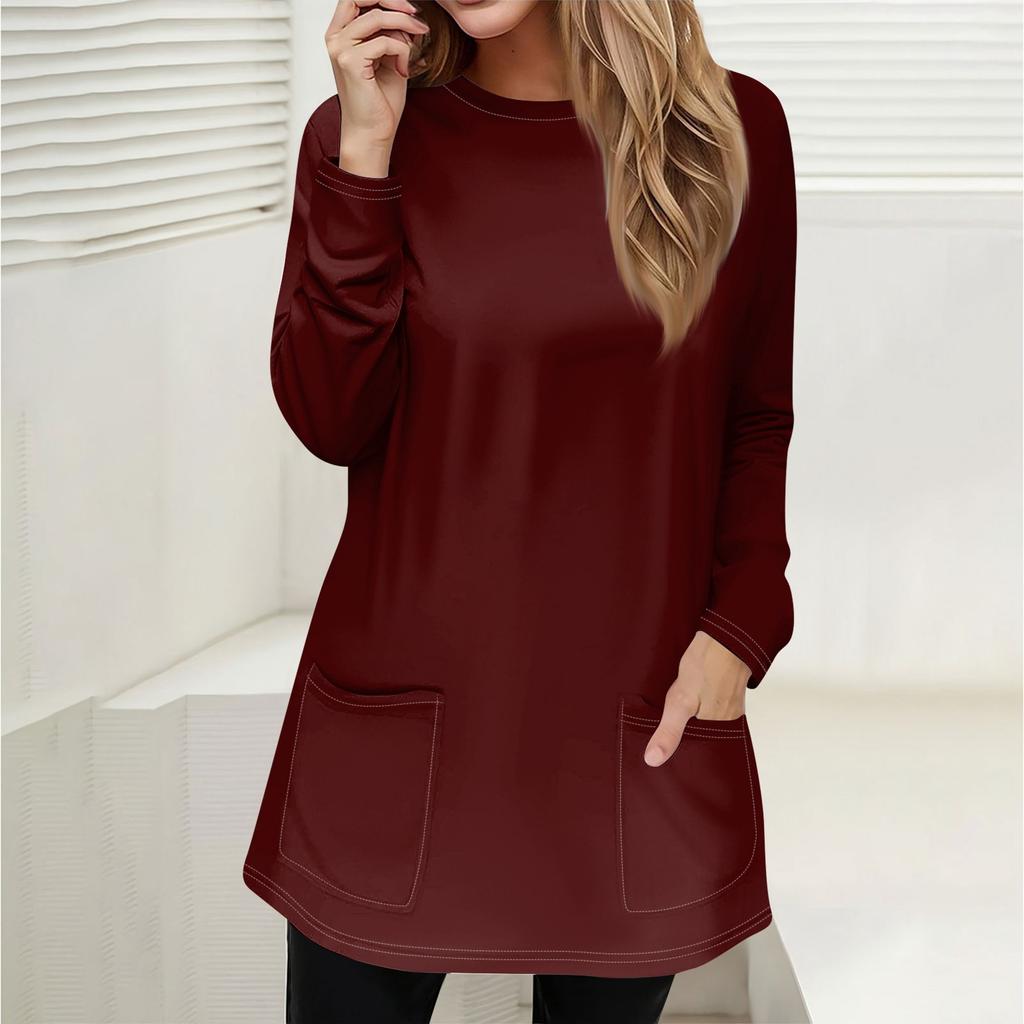 Женская толстовка, пуловер, спортивная одежда, карман, принт, повседневный топ с круглым вырезом и длинными рукавами