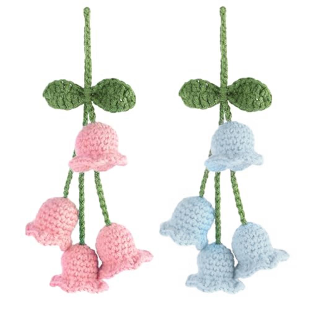 Everyday Driving Car Interior Accessories Crochet Car Mirror Pendant Charming Decorative Touch Convenient Installation