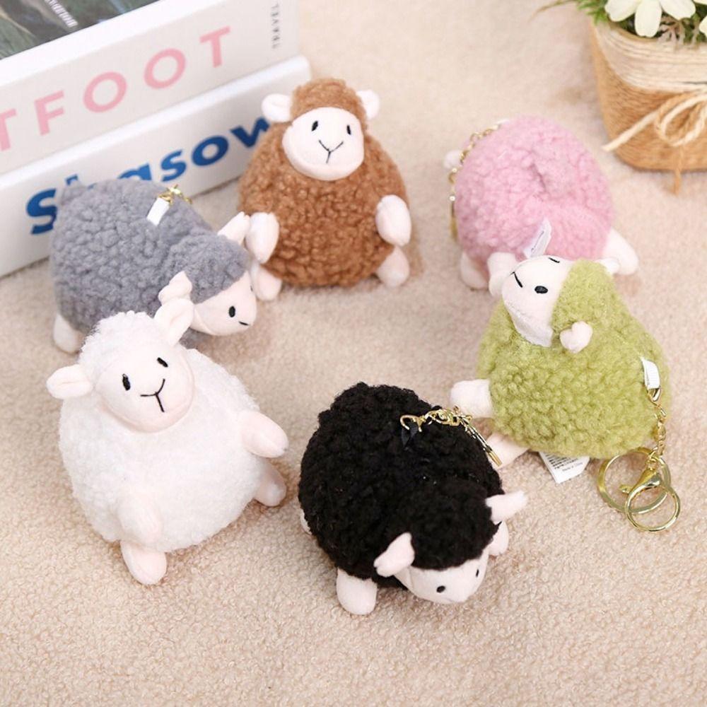Lifelike Lamb Plush Keychain Plush Chubby Lamb Plush Toy Stuffed Animal Keyring  Bag Decoration