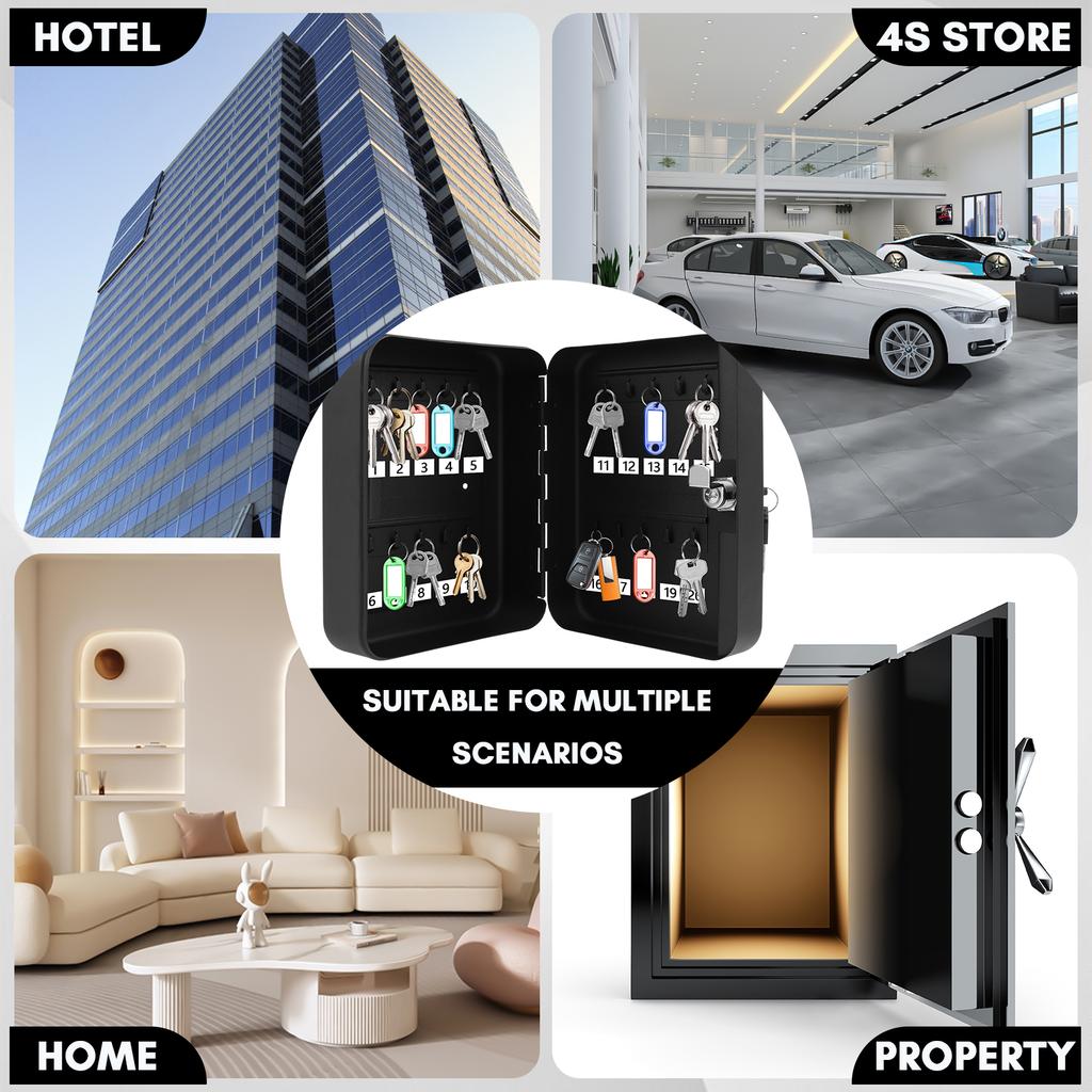 Ключница с замком Шкаф для ключей 20 крючков Настенный ящик для хранения ключей Органайзер для ключей для автодилера Управляющего недвижимостью Горячий