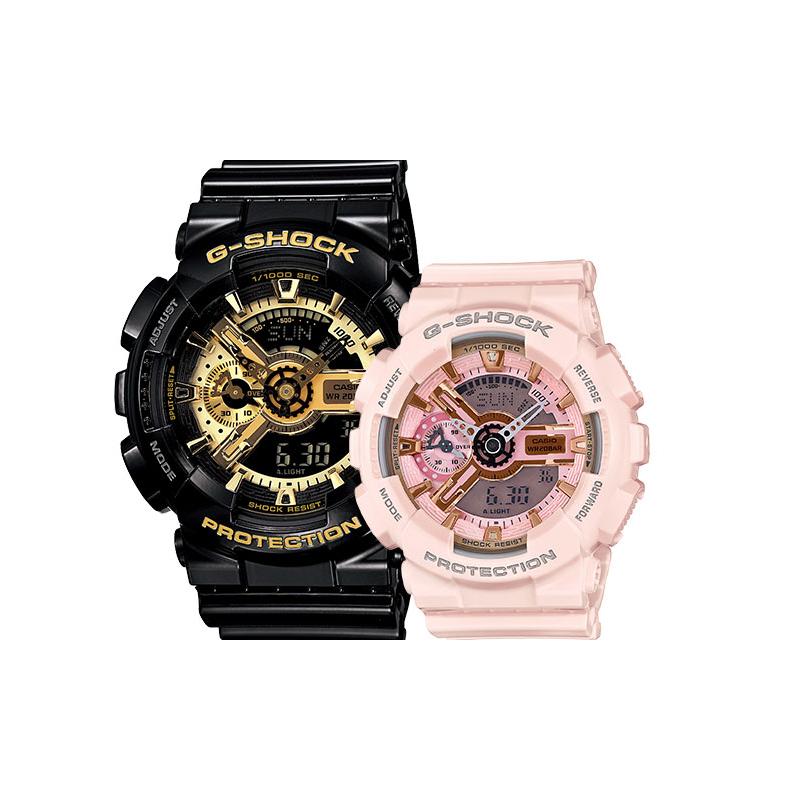 Casio Серия часов-GAGMA Водонепроницаемые и ударопрочные Кварцевый механизм Ремешок из смолы Японские и корейские часы Унисекс Черный GMA-S110MP-4A1PR&GA-110GB-1APR