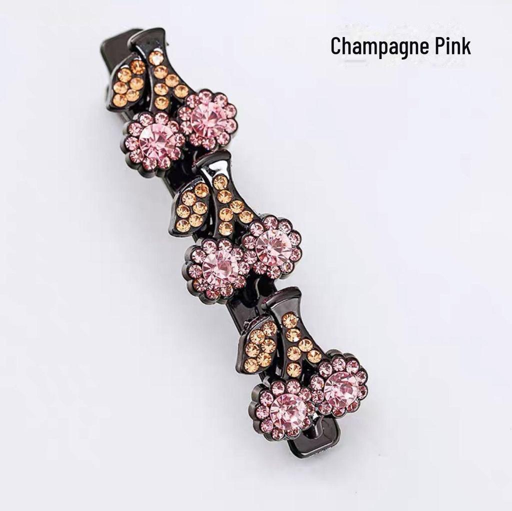 Плетеная шпилька для волос Cherry Rhinestone - корейский стиль, элегантная универсальная боковая заколка для челки 