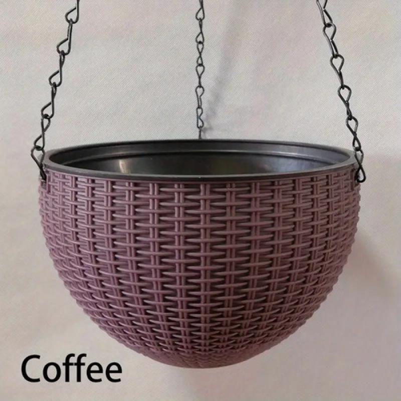 Универсальные круглые подвесные цветочные горшки из смолы, корзина для уличного подвесного горшка, держатель для сада, балкона, ведро для цветов, домашний декор