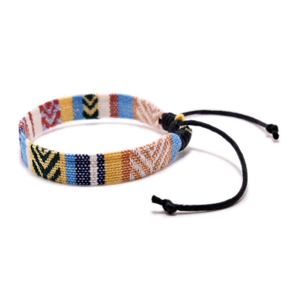 Multicolor Fabric Art Bracelet Ethnic Style Braid Bracelets Fashion Weave Bracelets  Unisex