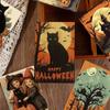 10pcs/set Festival Halloween Message Cards Castle Broom Halloween Greeting Cards Party Invitations