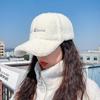Letter Embroidery Women Sun Hat Lady Girls Outdoor Warm Winter Spring Plush Cap Lamb Wool Baseball Cap