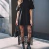 Женское повседневное макси-платье с круглым вырезом, короткими рукавами, свободного кроя, с высокой талией, с кружевной аппликацией