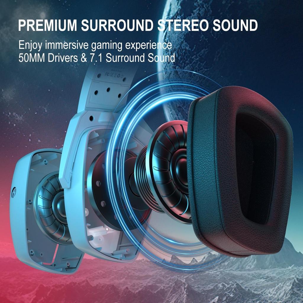 Игровая гарнитура с микрофоном, стереогарнитура для PS4 PS5 ПК Xbox One Nintendo Switch, игровые наушники-вкладыши для ноутбука/планшета