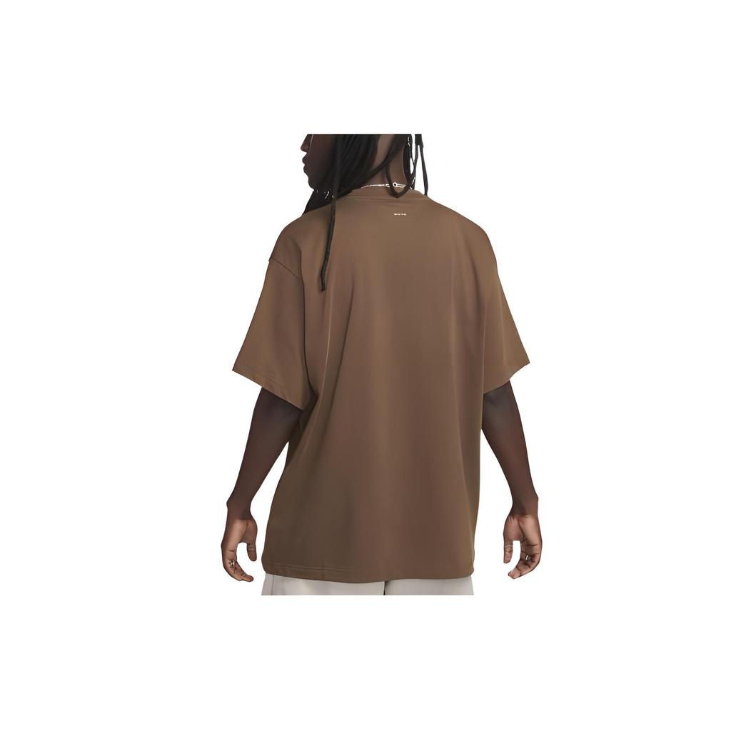 Nike Alphabet Logo Print Round Neck Pullover Short Sleeve T-Shirt Unisex Tops Brown FB2736-259