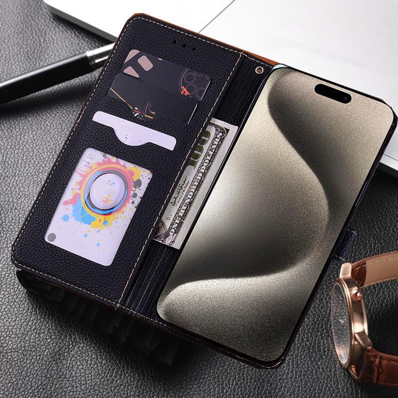 Кожаный чехол-бумажник с откидной подставкой для книг для 15 14 13 12 11 Pro Max X XR XS Max 7 8 15 Plus, мягкий силиконовый чехол для телефона