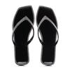 2024 New Square Toe Rhinestone Flip-flops Women's Slippers Fashion Flat Transparent Jelly Shoes Outdoor Casual Beach Slides