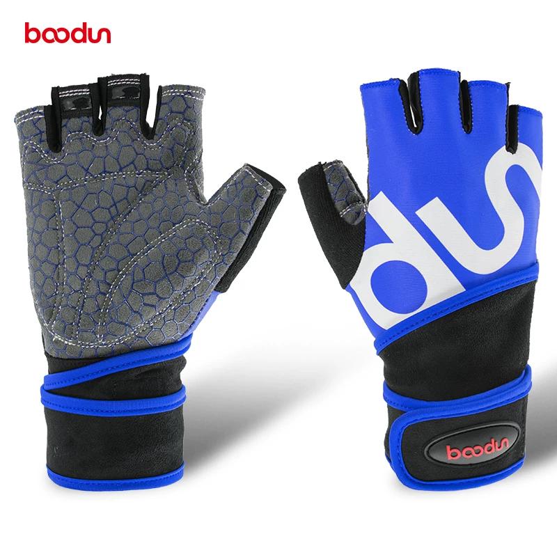 Boodun Fitness Gloves Men's Equipment Training Anti-Cocoon Sports Gloves with Wrist Guard Non Slip Half Finger Horizontal Bar Gloves