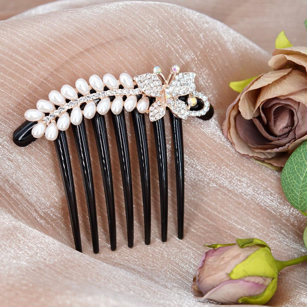 Small Size 7 Teeth Insert Comb Clip Women Hair Styling Hairpins Women Headwear Jewelry Bangs Broken Hair Comb Clip Girls Gifts