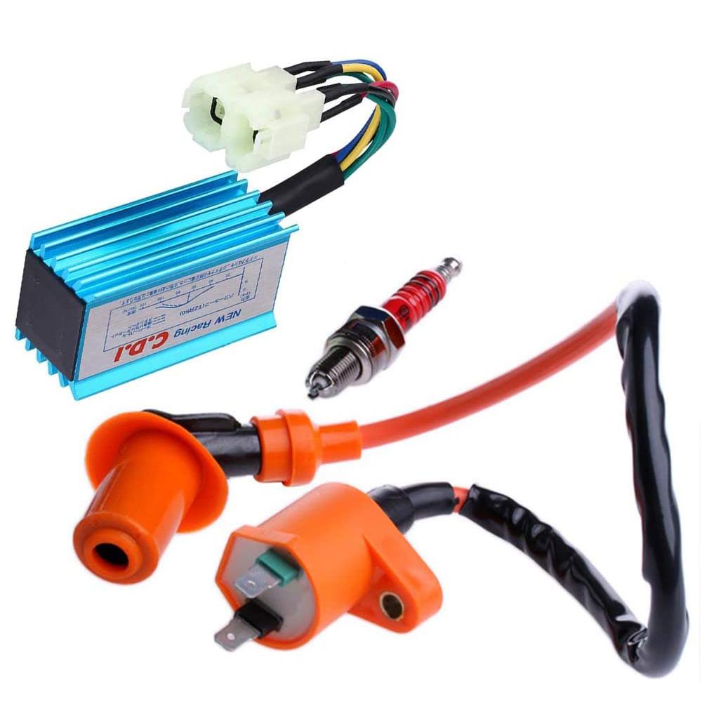 6-контактный гоночный CDI катушка зажигания свеча зажигания для Gy6 150cc 125cc 50cc WEQ свеча зажигания