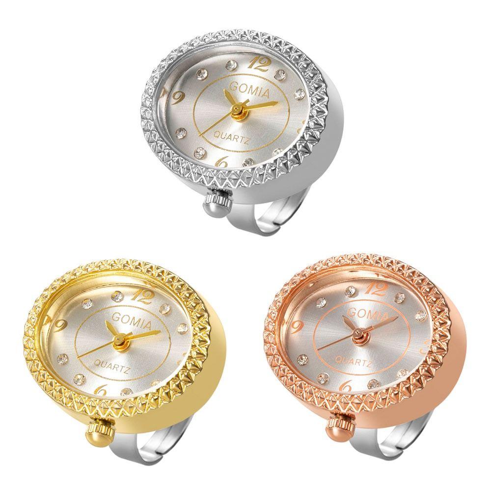 Кварцевые цифровые часы для пары, кольцо в стиле ретро, круглые кварцевые кольца для пальцев, модные эластичные кольца для мужчин