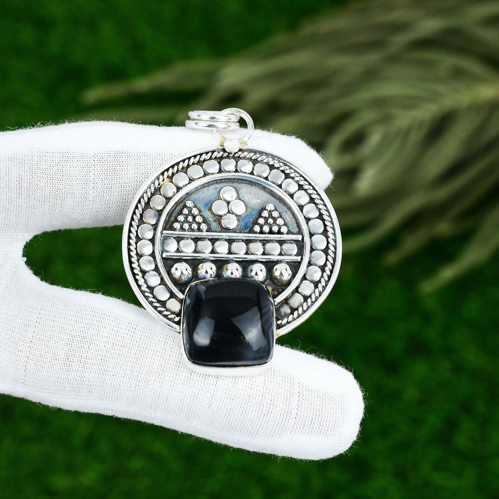 Распродажа ко Дню дружбы Подвеска из камня сардоникс серебро 925 пробы Арт-деко на день рождения