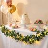 Green Artificial Garland With Lights Green Flower Garland Fake Plant Vine  All Season Decoration