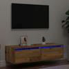 VidaXL TV Stand with LED Lights Old Wood 100X35.5x25 Cm, Hi-Fi Cabinet, Entertainment Center, TV Cabinet, Furniture 860245