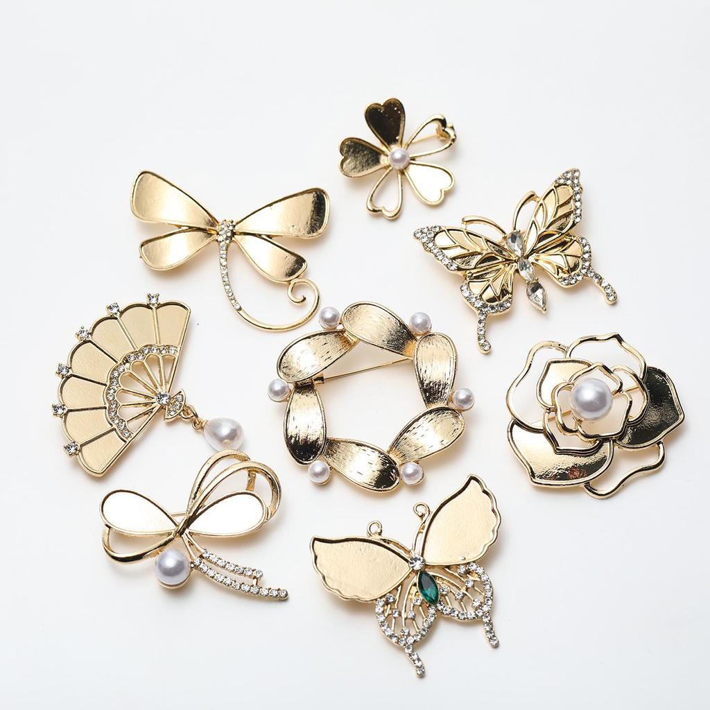 Handmade Mother-of-Pearl Butterfly Lace Hairpin with Alloy Base - DIY Cultural Heritage Decor
