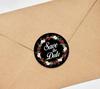 Darling Souvenir 45 Pcs Floral Wreath Black Round Save The Date Stickers Envelope Seals-1.6