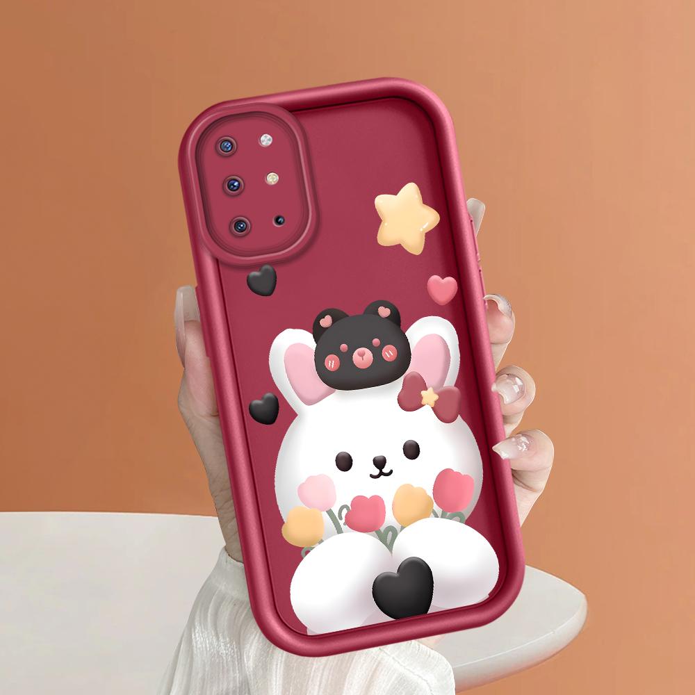 Для OPPO A38 A18 A57s A57 A60 Reno11 F Reno12 FS Moto G10 G20 G30 G22 Realme C53 C63 полноразмерный защитный чехол для телефона с милым кроликом