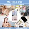 30 Grids Nail Organizer Black/Pink Double Layer Manicure Bag with Handle PU Nylon Makeup Bag Cosmetic Organizer Case