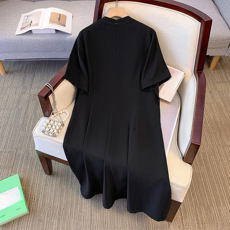 Плюс Размер Женское Платье Лето Новый Китайский Улучшенный Диск Пряжка Cheongsam Свободный Утягивающее Платье